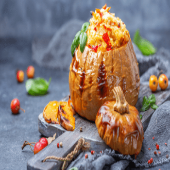 Pumpkin stuffed with couscous